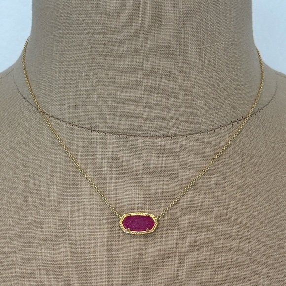 Kendra Scott Jewelry - ✨FINAL HR TO BUY✨ NWT Kendra Scott Elisa Necklace Hot Pink Drusy